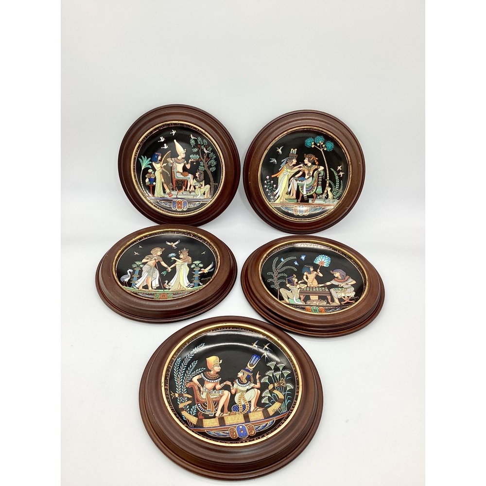Tutankhamun Collector‎ Plates, Osiris Egyptian Porcelain Set of 5 (TBL-1013)